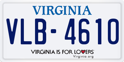 VA license plate VLB4610