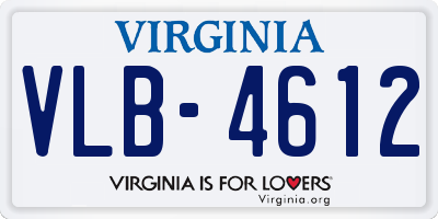 VA license plate VLB4612