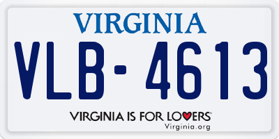 VA license plate VLB4613