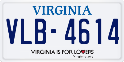 VA license plate VLB4614