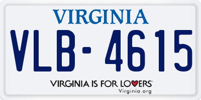 VA license plate VLB4615