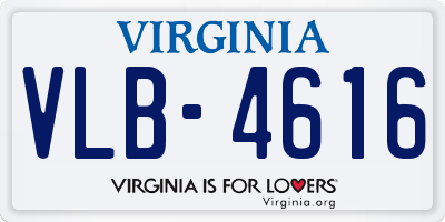 VA license plate VLB4616