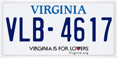 VA license plate VLB4617