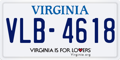 VA license plate VLB4618