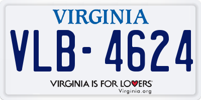 VA license plate VLB4624