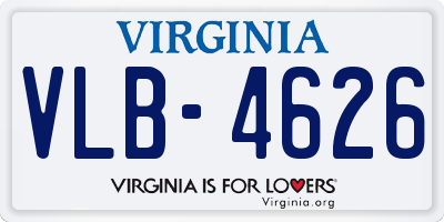 VA license plate VLB4626