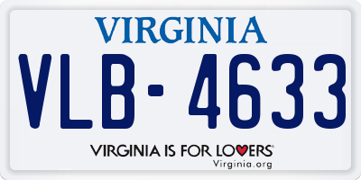 VA license plate VLB4633