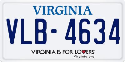 VA license plate VLB4634