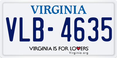 VA license plate VLB4635