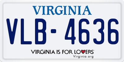 VA license plate VLB4636