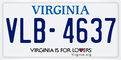 VA license plate VLB4637