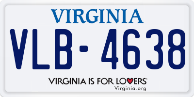 VA license plate VLB4638