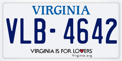 VA license plate VLB4642