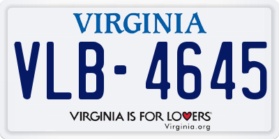 VA license plate VLB4645