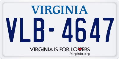 VA license plate VLB4647