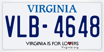 VA license plate VLB4648