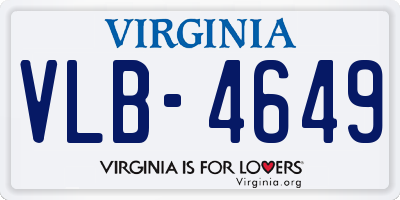 VA license plate VLB4649