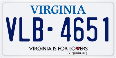 VA license plate VLB4651