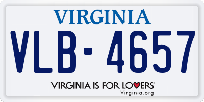 VA license plate VLB4657