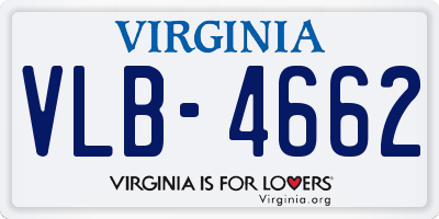 VA license plate VLB4662