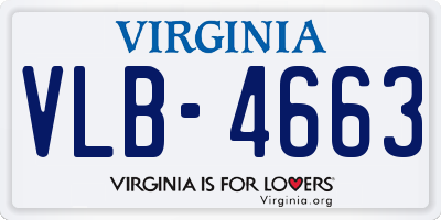 VA license plate VLB4663