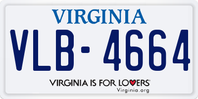 VA license plate VLB4664