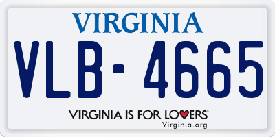 VA license plate VLB4665