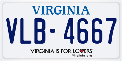VA license plate VLB4667