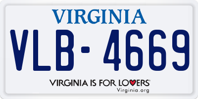 VA license plate VLB4669