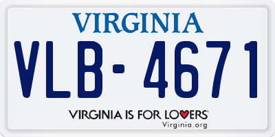 VA license plate VLB4671