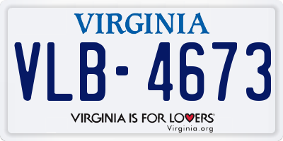 VA license plate VLB4673
