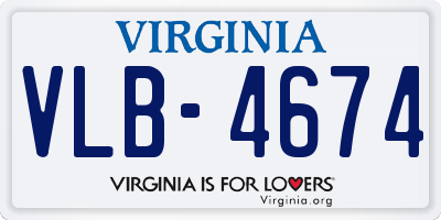 VA license plate VLB4674