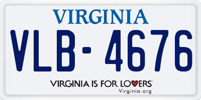 VA license plate VLB4676