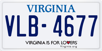 VA license plate VLB4677