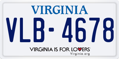 VA license plate VLB4678