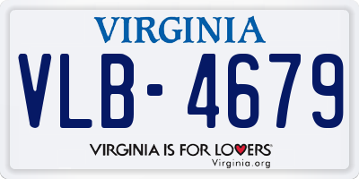 VA license plate VLB4679