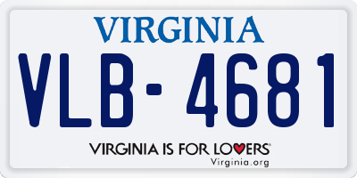 VA license plate VLB4681
