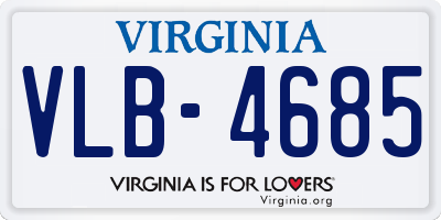 VA license plate VLB4685