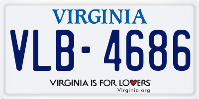 VA license plate VLB4686