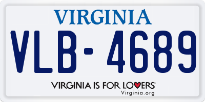 VA license plate VLB4689