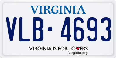 VA license plate VLB4693