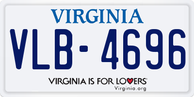 VA license plate VLB4696