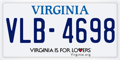 VA license plate VLB4698
