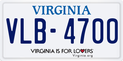 VA license plate VLB4700