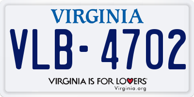 VA license plate VLB4702