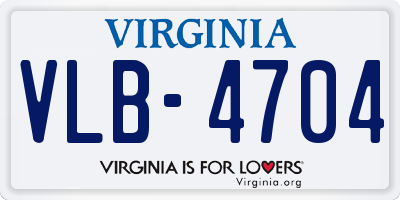 VA license plate VLB4704