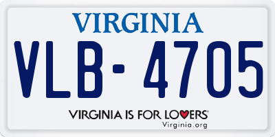 VA license plate VLB4705