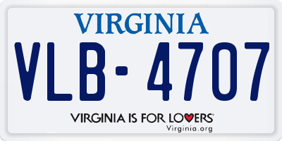 VA license plate VLB4707
