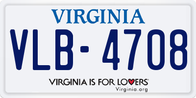 VA license plate VLB4708
