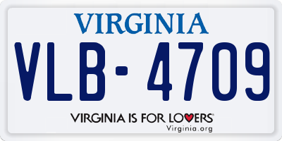 VA license plate VLB4709
